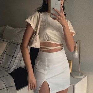 12th Tribe white mini skirt. New with tags.